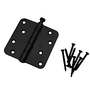 Kogellagerscharnier 89×89 mm RVS zwart afgeronde hoeken