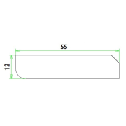 Hardhout plint 12x55x4900mm gevingerlast 4 zijdig wit gegrond - Bouwvoordeel