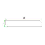 MDF plint gegrond 12x68x4880mm - Bouwvoordeel