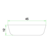 Hardhout koplat schuin 12x45x4900mm wit gegrond - Bouwvoordeel