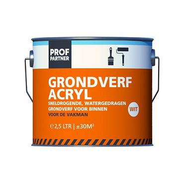 Profpartner Grondverf Acryl wit 2,5L  - Bouwvoordeel