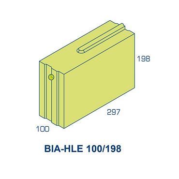 BIA Grindbeton Lijmblok HLE 100/198 VW 297x100x198 mm grijs - Bouwvoordeel