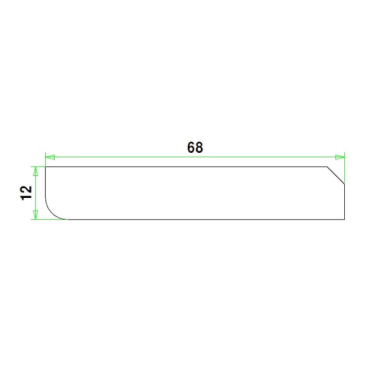 Hardhout plint 12x68x4900mm gevingerlast 4 zijdig wit gegrond - Bouwvoordeel