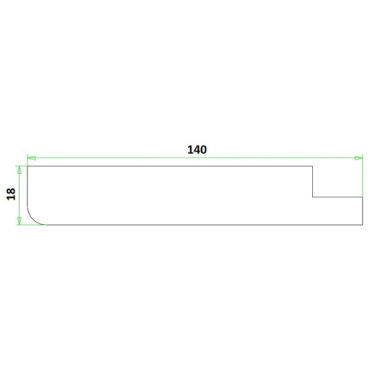 MDF plint gegrond 18x140x4880mm  - Bouwvoordeel