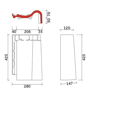 De Nieuwe Hollander Plus Gevelpan Rechts Grafietgrijs Edelengobe
