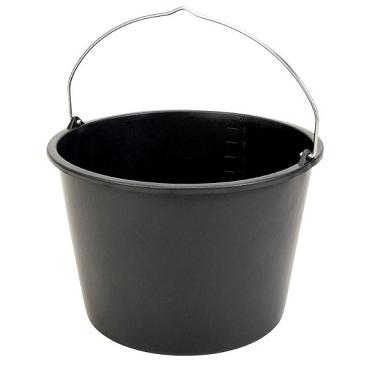Bouwemmer Gripline-D 20 liter zwart – 283952 | kopen bij Bouwvoordeel